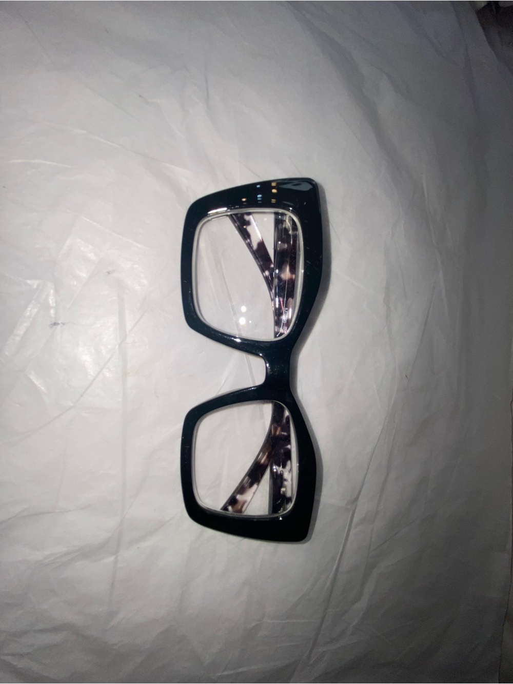 Black Square Frame Reading Glasses with Tortoiseshell Temples